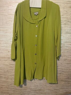 Niche Olive Green Button-Front  Jacket and Tank Set